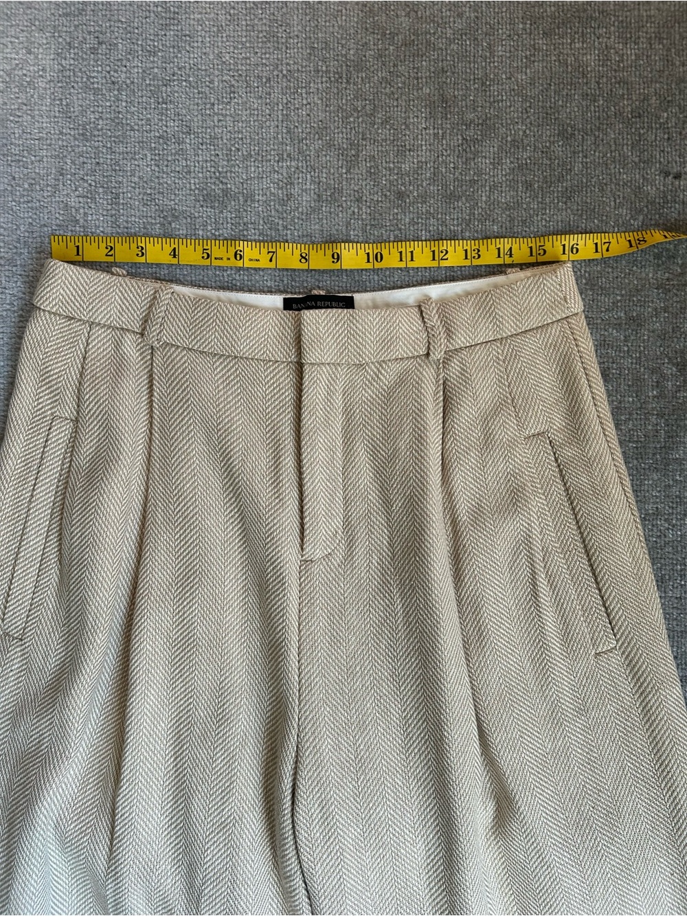 NWT Banana Republic Norfolk Wide-Leg High-Rise Linen-Cotton Pants, Size 10 - Picture 13 of 16